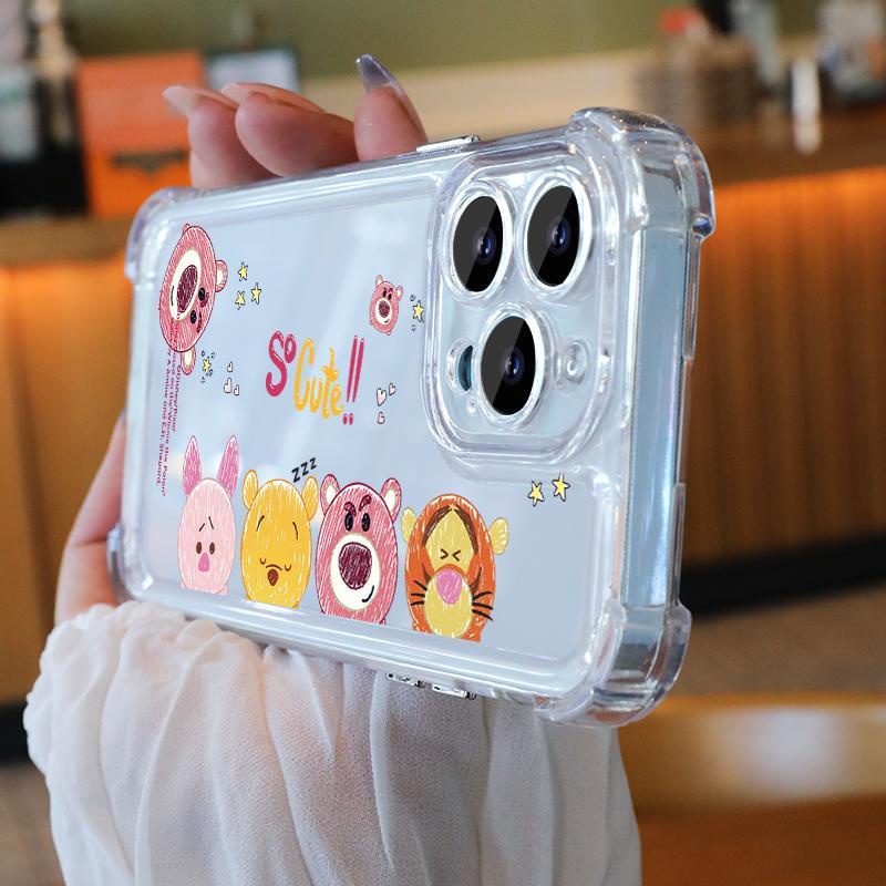 Ốp Điện Thoại TPU Mềm Trong Suốt Chống Sốc In Hình Động Vật Dễ Thương Cho IPhone 11 14 13 12 Pro Max XS X XR 7 + 8 6 6S Plus Sự Bảo Vệ