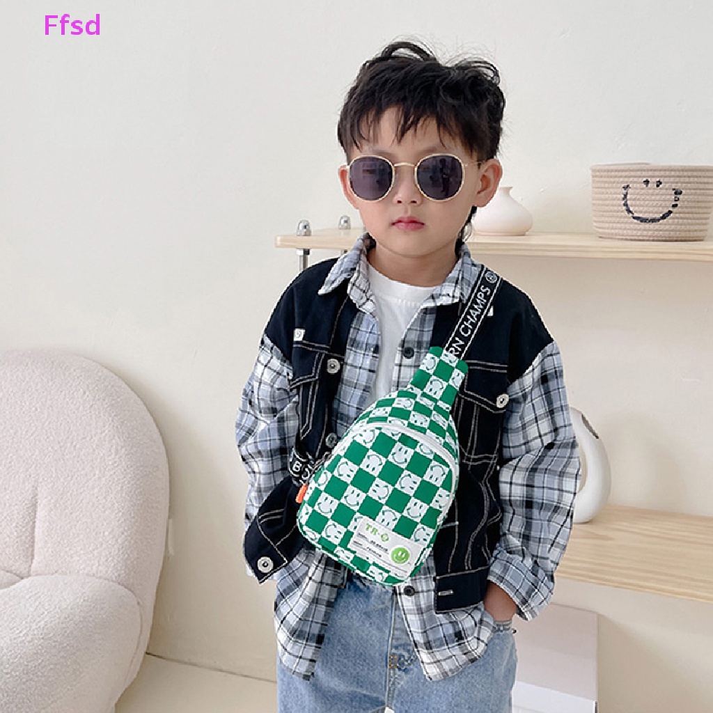 {Ffsd} Túi Đeo Vai Nhỏ Hình Vuông Kẻ Sọc Caro Vintage Dễ Thương Cho Bé Trai * Bán Chạy