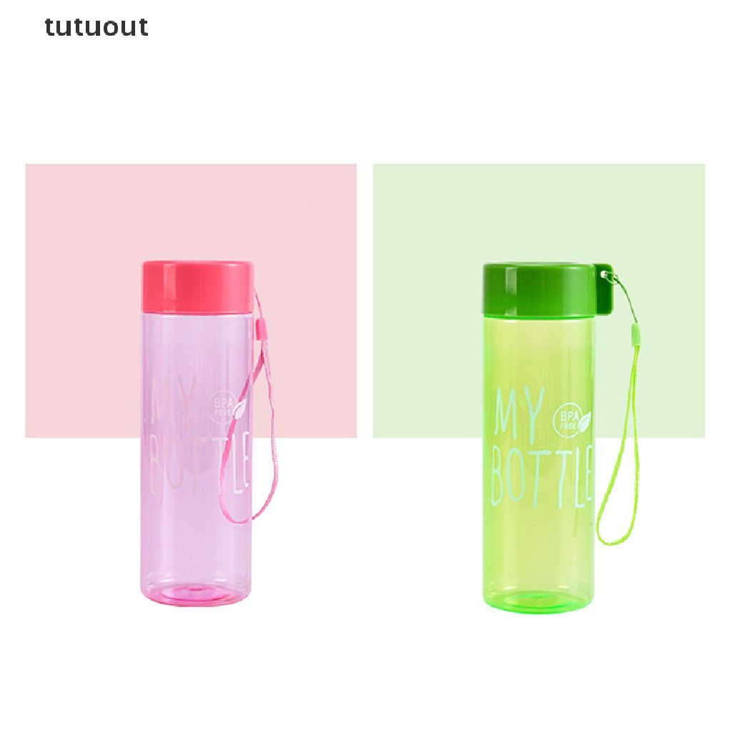 Bình Nước Thể Thao 500ml Bằng Nhựa Chống Rơi Có Dây Đeo