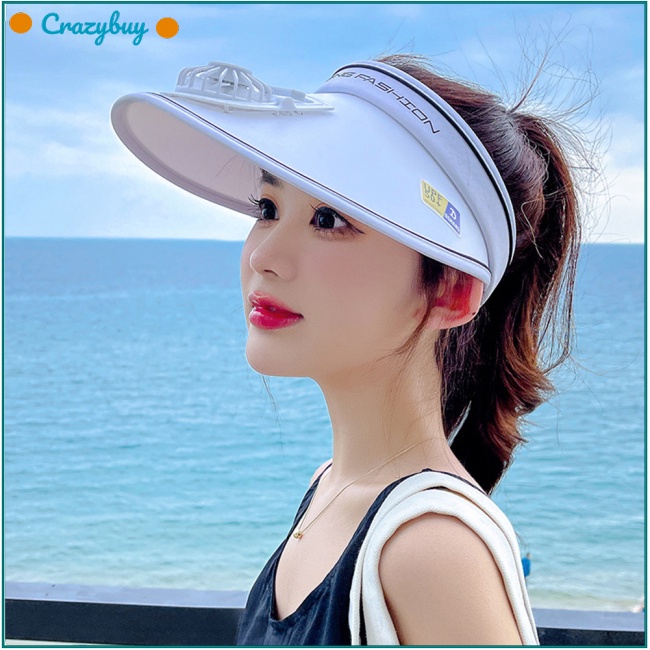 Cr Mũ Chống Nắng Mùa Hè Thoáng Khí Điều Chỉnh Được Kèm Quạt Có Thể Tháo Rời Cho