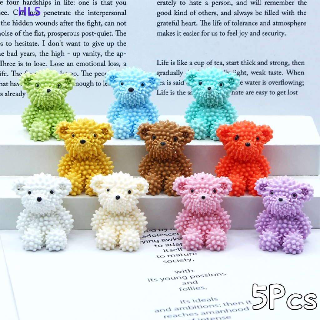 [HLS] Set 5 Gấu Bông Mini Hoạt Hình Màu Macaron Trang Trí Nhà Cửa Xe Hơi Để Bàn DIY