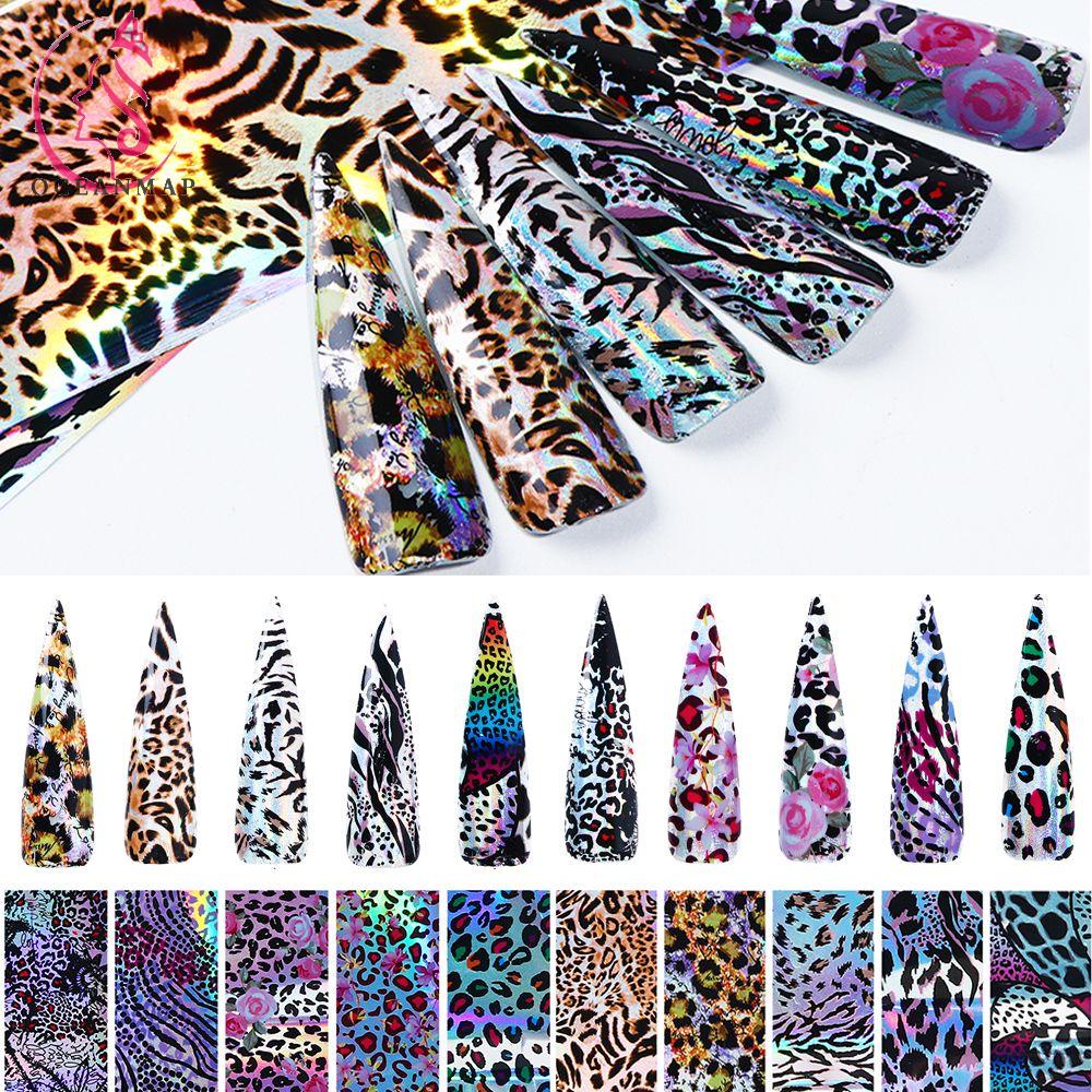 [Hàng mới về] Set 10 tờ miếng dán chuyển trang trí móng tay nghệ thuật 3D thời trang