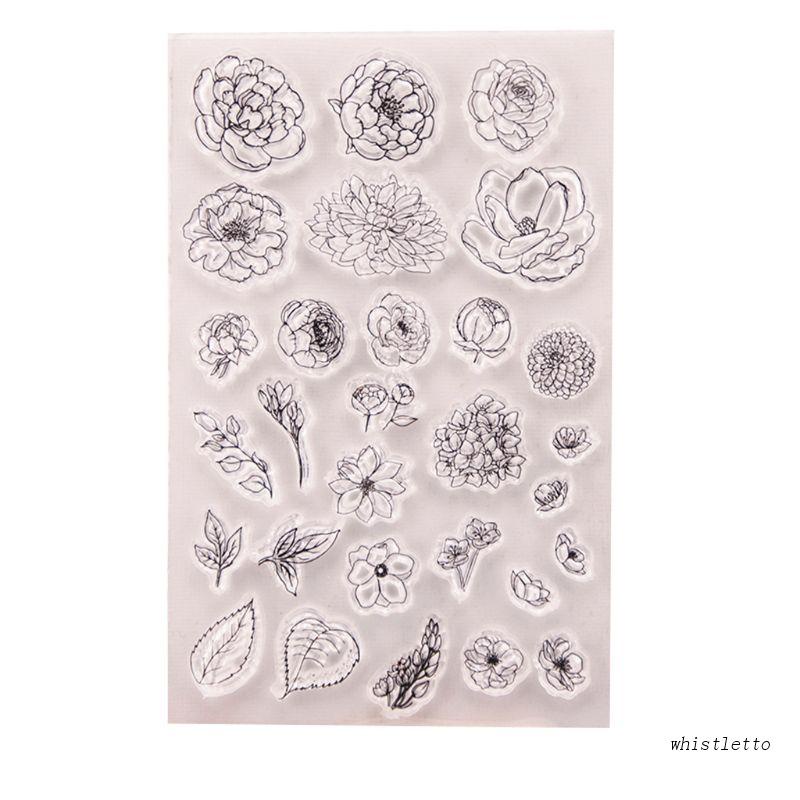 Con Dấu Silicon Trong Suốt Hình Hoa Trang Trí Thủ Công Cho Bé Mẫu Giáo