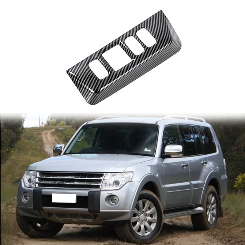 1 Khung Trang Trí Công Tắc Điều Chỉnh Được Bằng Sợi Carbon Cho Pajero 2007-2019