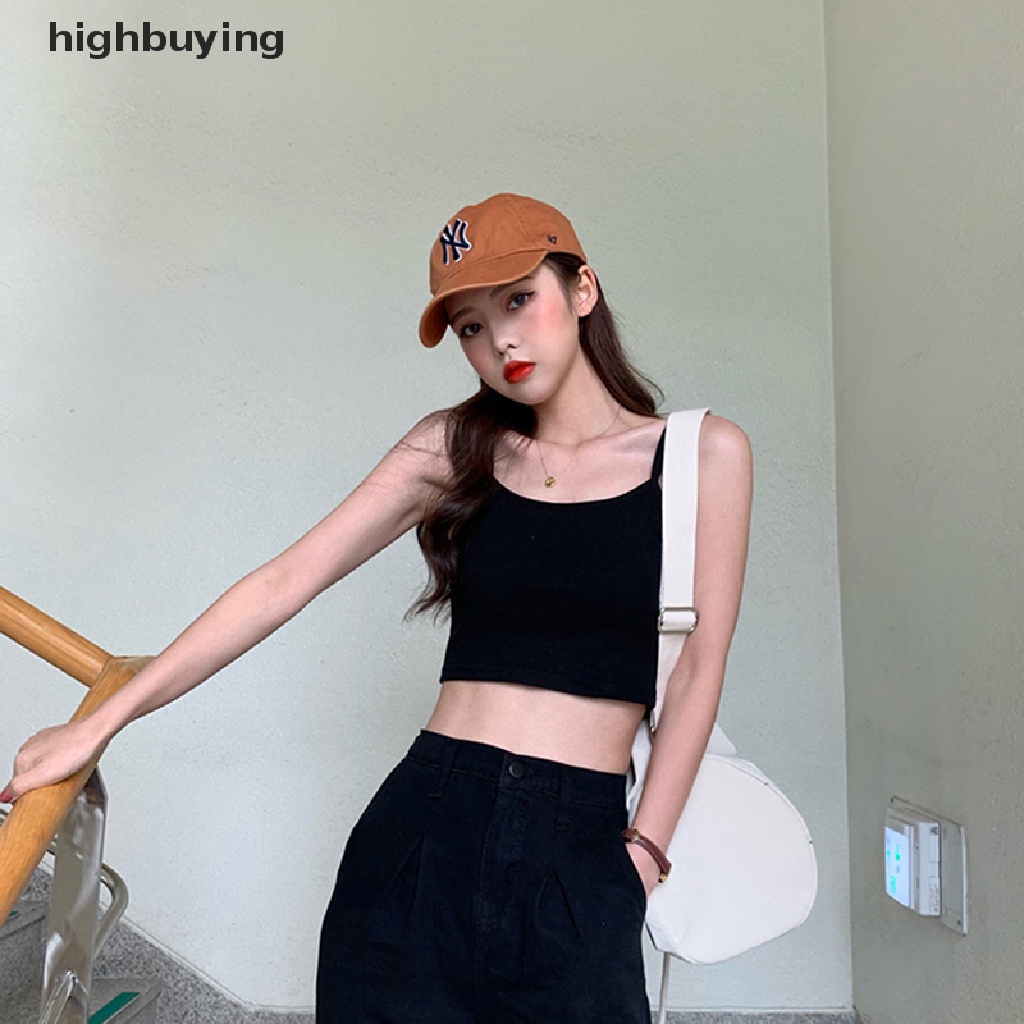 Hbvn Belle Áo Crop Top Không Tay Màu Trơn Gợi Cảm Đi Câu Lạc Bộ Đường Phố Cao Cấp Dành Cho Nữ