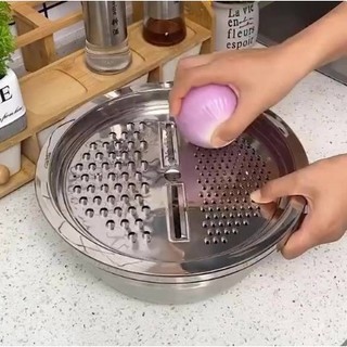 Bộ thau rổ bào rau củ inox 3 món