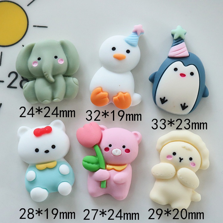 Bộ 10 Vật Liệu Cabochon Thủ Công Hình Động Vật Hoạt Hình