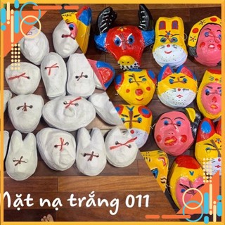 Mặt nạ giấy bồi trắng cho các bé tự vẽ-mặt nạ dân gian Trung thu
