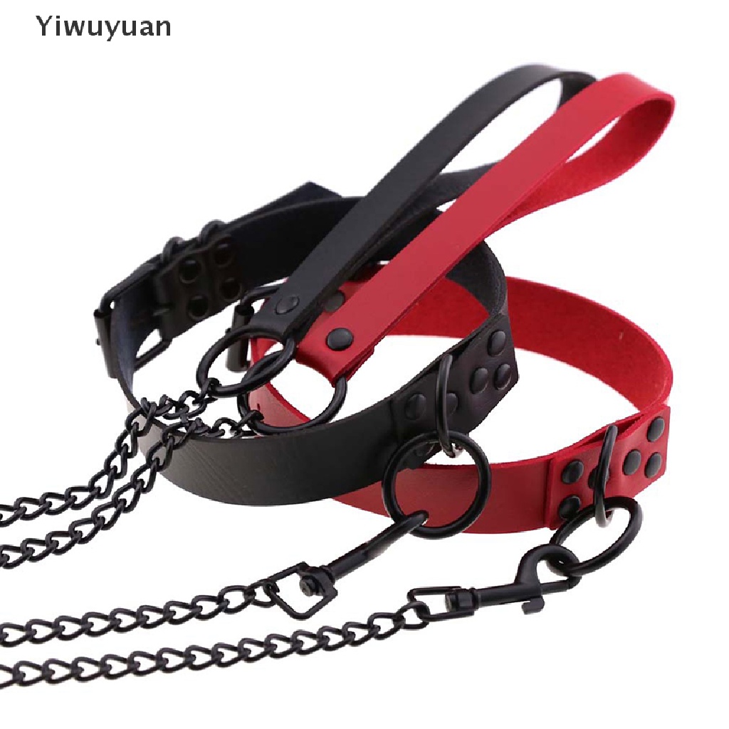 &lt; Yiwuyuan &gt; Vòng Cổ Choker Dây Xích Bằng Da Gợi Cảm Phong Cách Harajuku Punk Gothic Mới Cho Nam Và Nữ