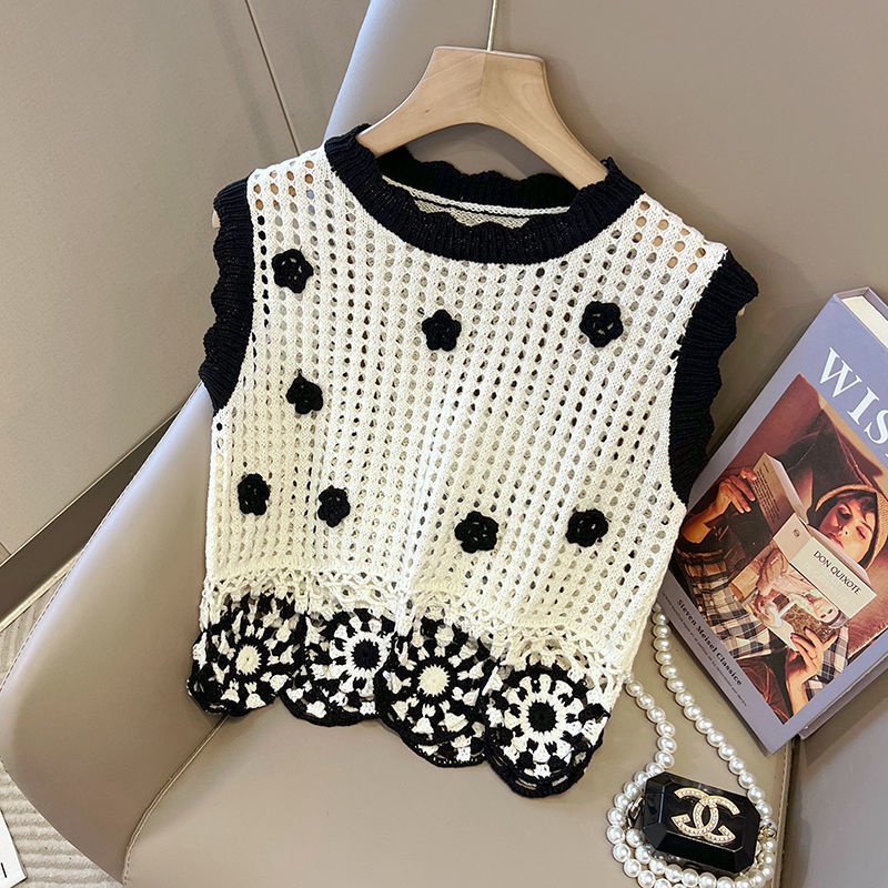 Áo Dệt Kim Sát Nách Thêu Hoa Hồng Thời Trang Mùa Hè 2022 Cho Nữ