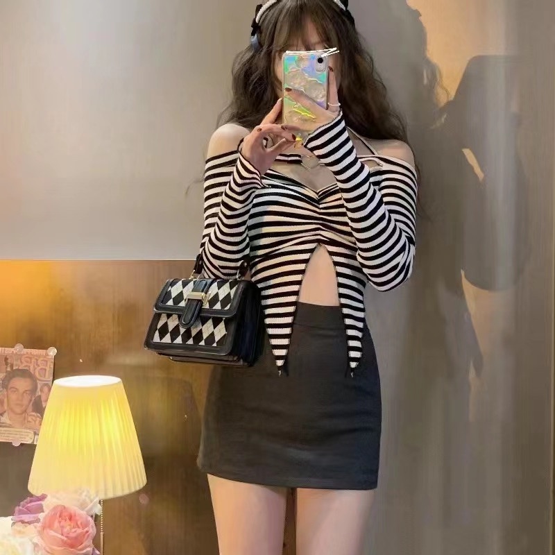 IELGY  Áo Kiểu Hở Vai Thời Trang Quyến Rũ Cho Nữ