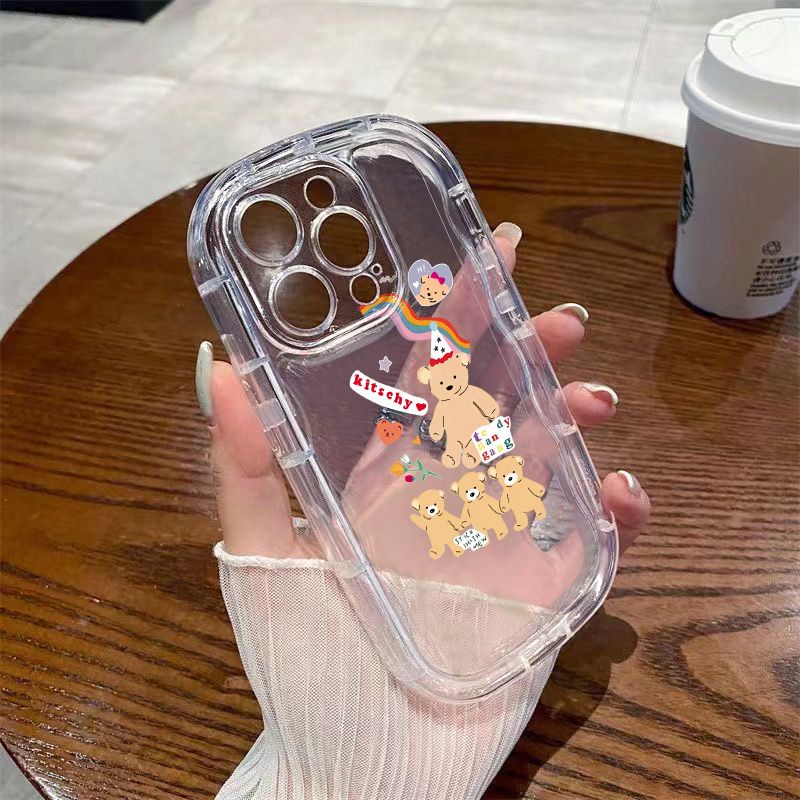 ✅Ốp Điện Thoại Dẻo Trong Suốt Họa Tiết Chú Gấu Dễ Thương Chống Sốc Cho Iphone14 8p / xs promax 713 / 12xr / 11iPhone14