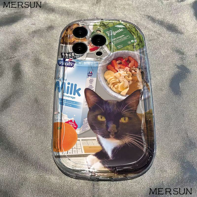 ✅Ốp Điện Thoại Mềm Trong Suốt Chống Sốc Hình Mèo Đen Cho Iphone 8p11 / 712 / 13promaxxs / xr 14