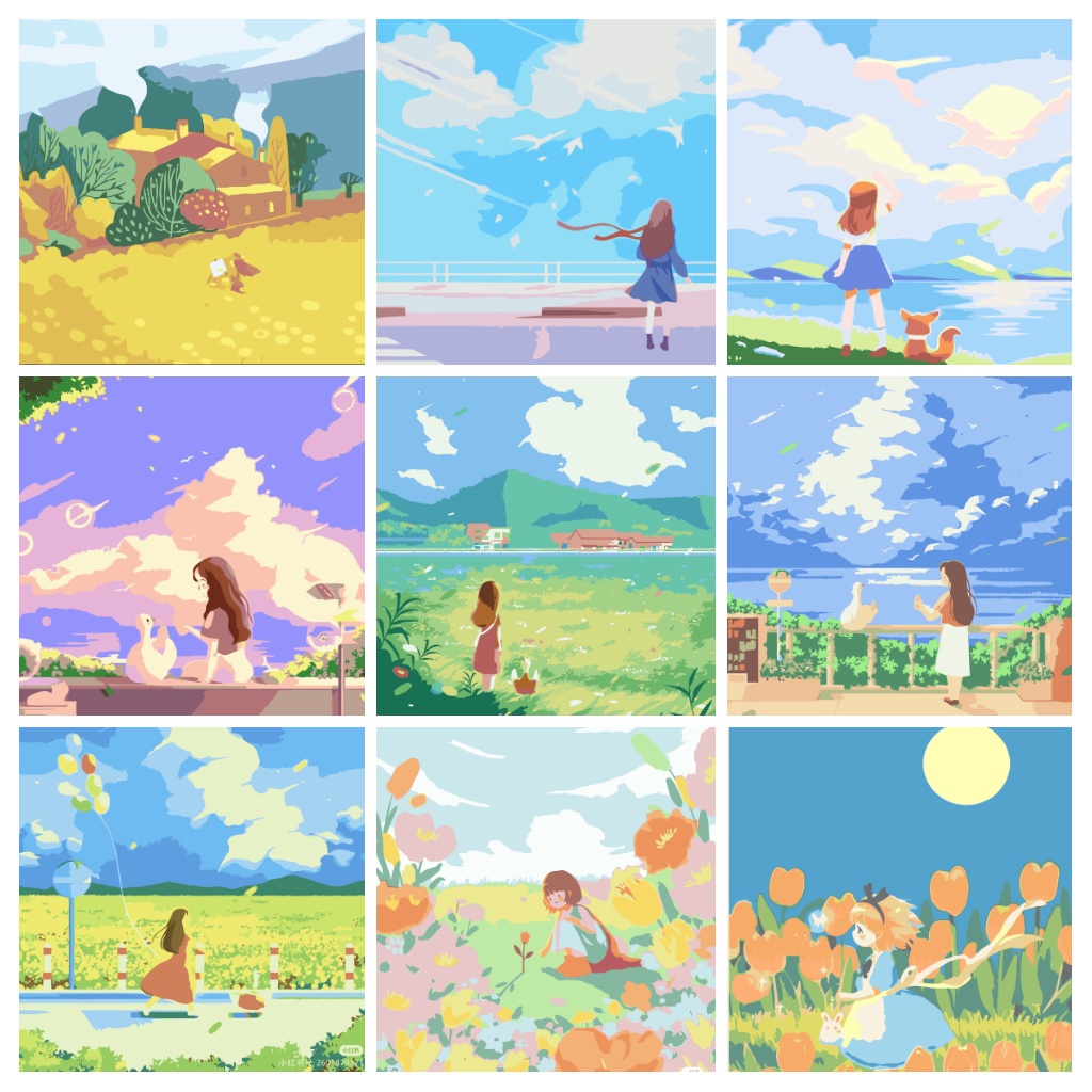 Tranh Sơn Dầu Trang Trí Hình Bé Gái