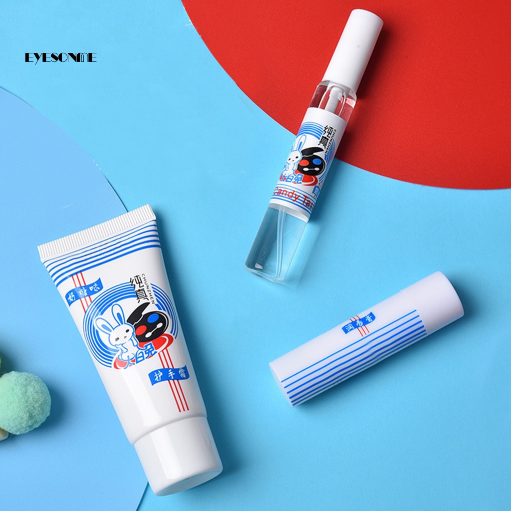 Set 3 Son Dưỡng Môi / Nước Hoa / Kem Dưỡng Da Tay Hương Thỏ Trắng