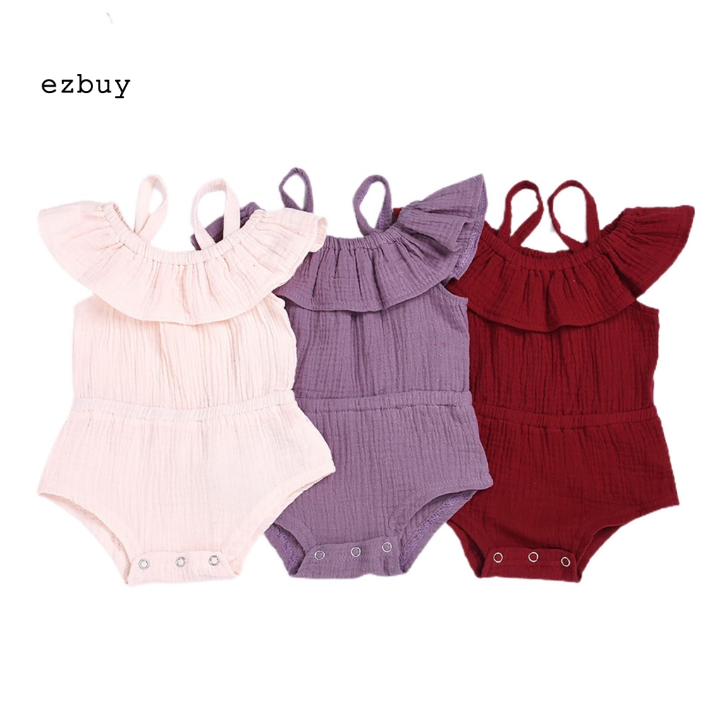 Bộ Áo Liền Quần Hai Dây Bằng Vải Cotton Thân Thiện Với Da Thời Trang Mùa Hè Dành Cho Bé