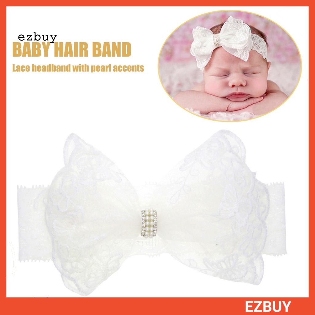 Băng Đô Ren Co Giãn Đính Nơ Di Động Cho Bé Sơ Sinh