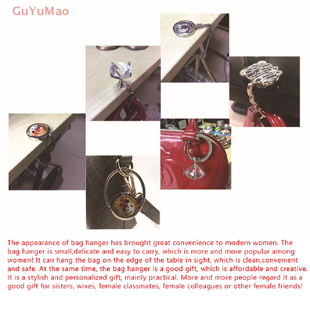 1 Móc Treo Túi Xách Gấp Được Hình Tròn Bằng Pha Lê