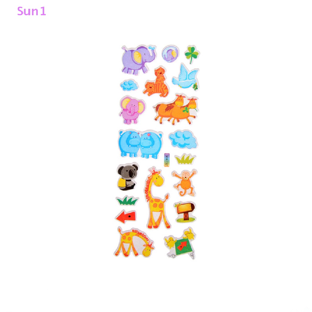 Bộ Sticker 3D Hình Sở Thú Hoạt Hình Bằng PVC Dành Cho Bé