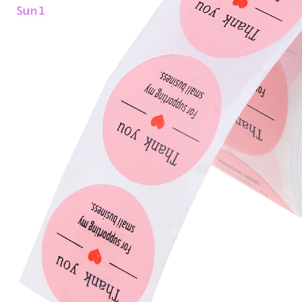 Bộ 500 Miếng Dán Màu Hồng In Chữ Thank You Sun1 Dùng Trang Trí Sổ Tay