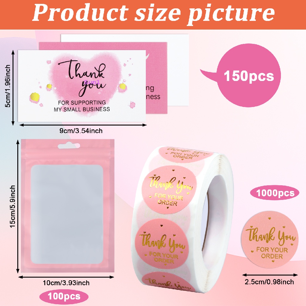 Set 1250 Miếng Dán Họa Tiết Chữ Thank You Độc Đáo Dùng Trang Trí