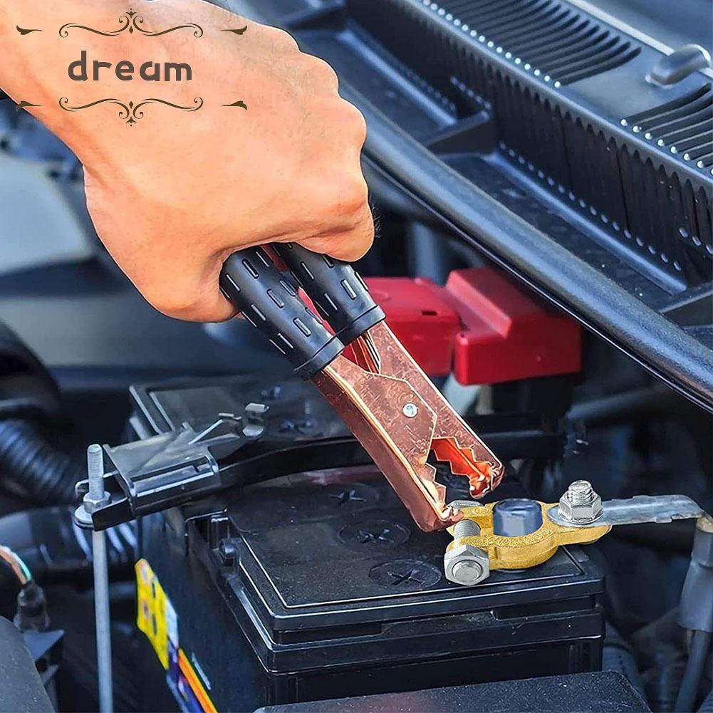 【DREAMLIFE】2 Pairs Of Battery Terminals 12/24 V Battery Poles, Brass Connectors With M8 Bo