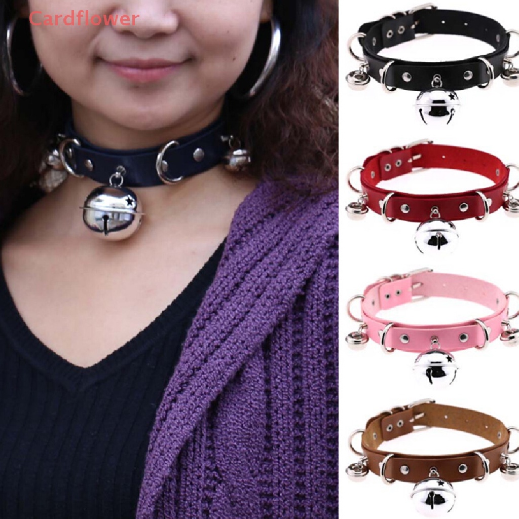 Vòng Cổ Choker Da Đính Chuông Phong Cách Punk Mới