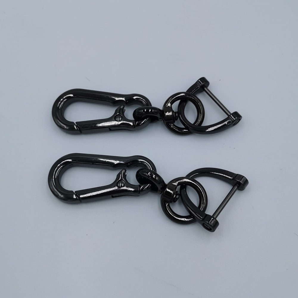 Móc Chìa Khóa Xe Hơi Hình Chữ D Xoay 360 Độ Bằng Kim Loại