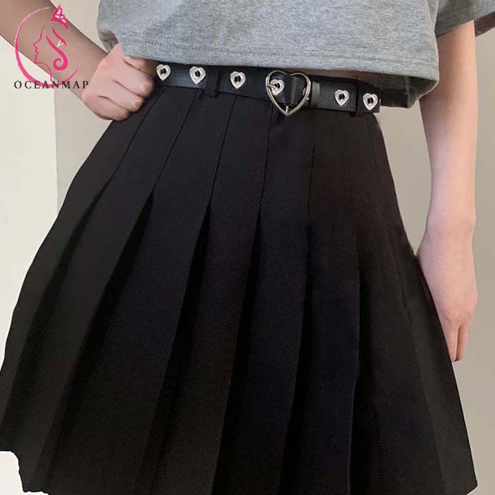 Thắt Lưng Da Khóa Kim Loại Hình Trái Tim Phong Cách Vintage Hàn Quốc Cho Nam Và Nữ