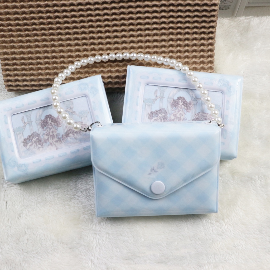 Album Ảnh 3inch Cầm Tay 40 Ngăn Bằng PVC 30cm Phối Chuỗi Ngọc Trai Trang Trí Bảo Vệ Sách Ảnh