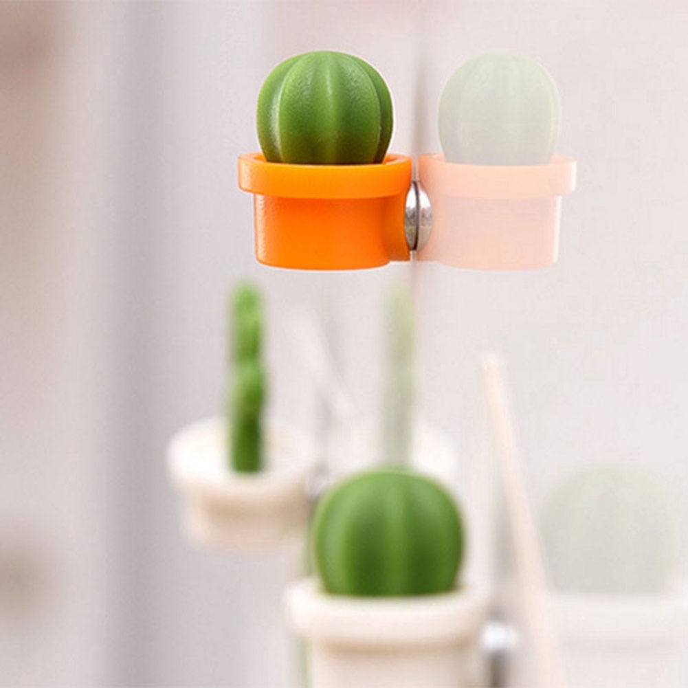 Kfr KFR✧Bộ 6 Miếng Dán Trang Trí Tủ Lạnh Hình Cây Xương Rồng Dễ Thương DIY