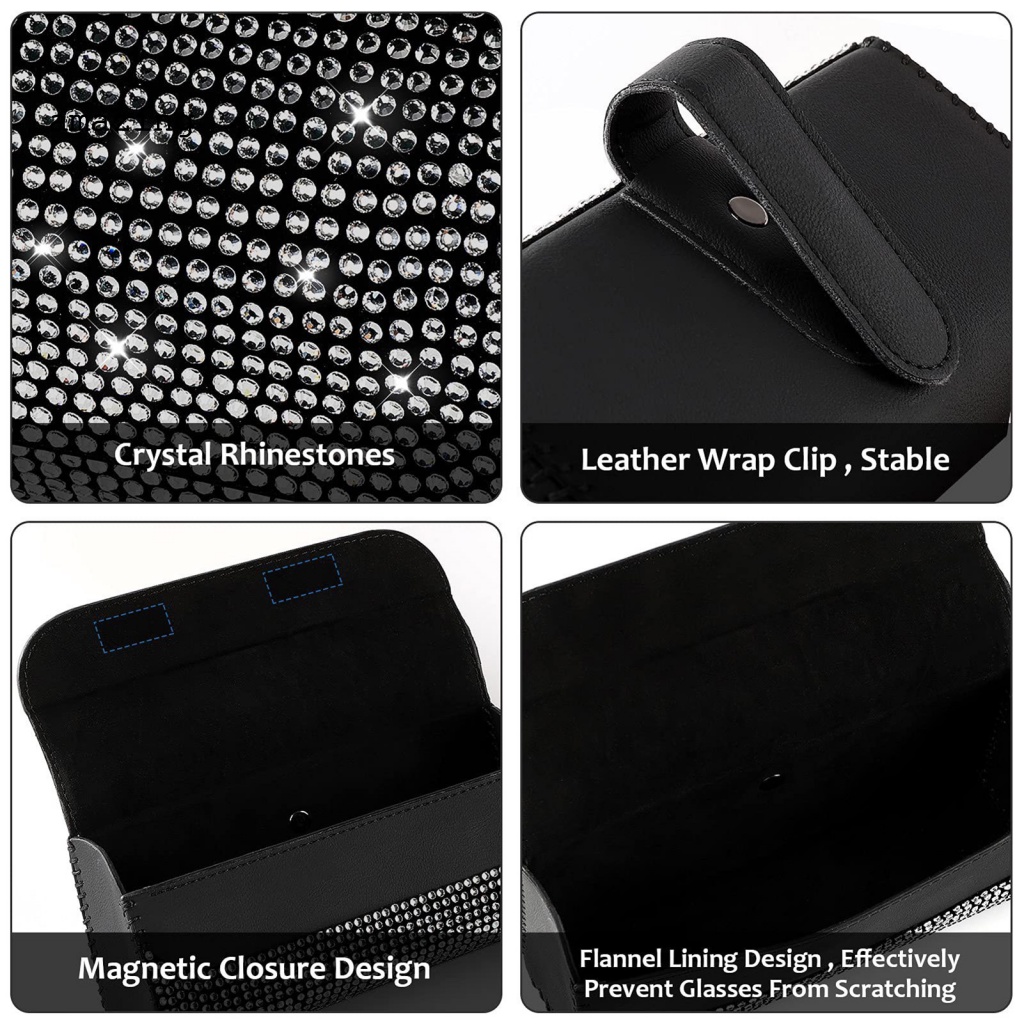 Giá Đỡ Mắt Kính Đính Đá Trang Trí Xe Hơi