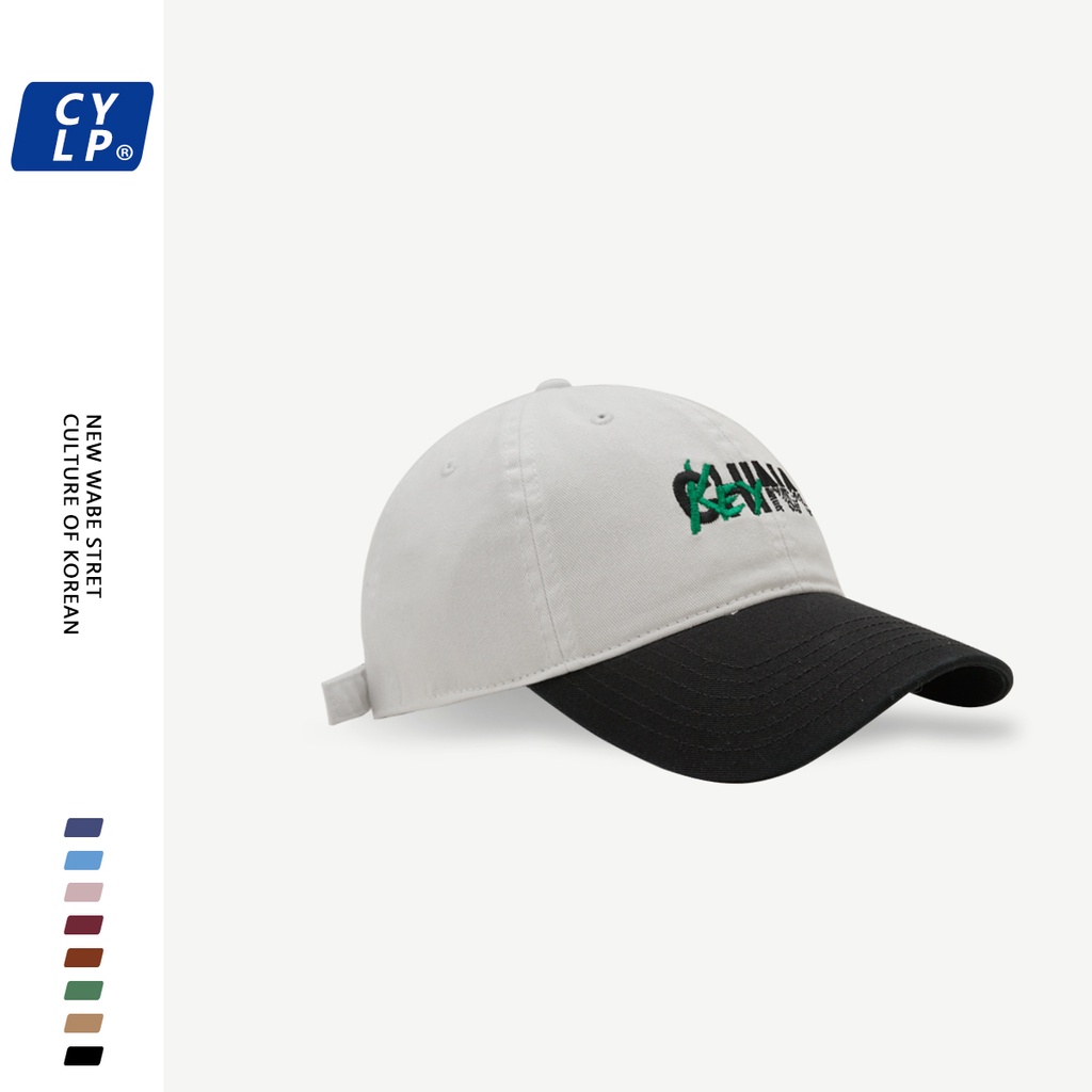 Mũ Lưỡi Trai Thêu Chữ Phối Màu Tương Phản Thời Trang Mùa Hè Hàn Quốc Cho Cặp Đôi