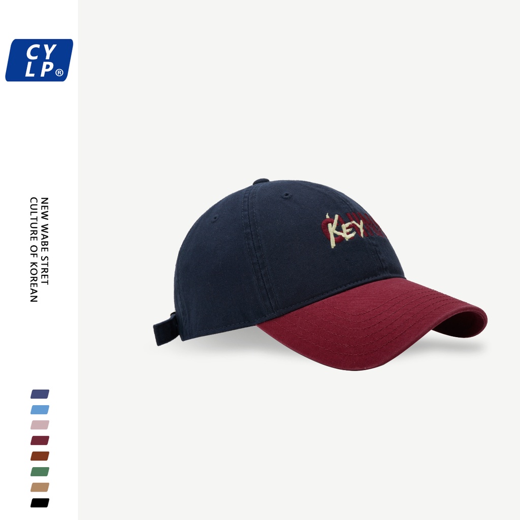 Mũ Lưỡi Trai Thêu Chữ Phối Màu Tương Phản Thời Trang Mùa Hè Hàn Quốc Cho Cặp Đôi