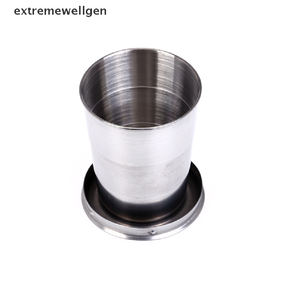 Cốc Uống Nước Bằng Thép Không Gỉ 140ml Có Thể Gấp Gọn Tiện Dụng Mang Theo Du Lịch