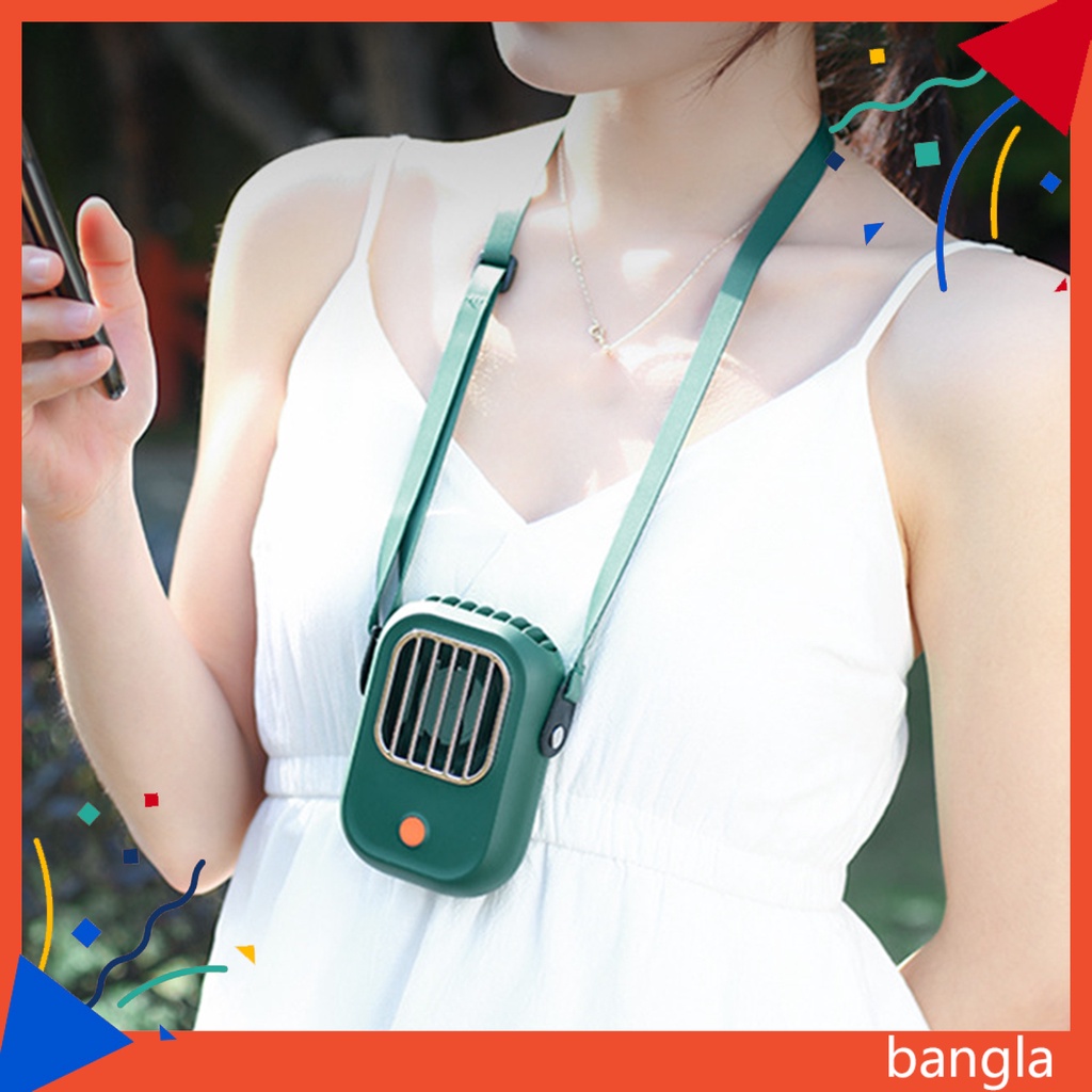 Quạt Làm Mát Để Bàn 3 Tốc Độ Gió Mini Có Dây Đeo Cổ Tiện Lợi Dành Cho Hoạt Động Ngoài Trời