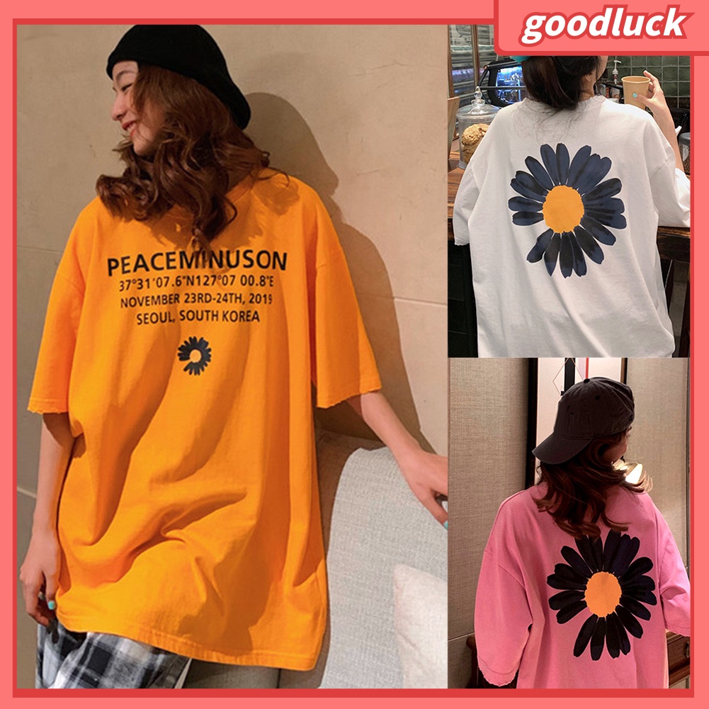 Áo Thun Ngắn Tay Cổ Tròn In Chữ Marguerite Thời Trang Nữ