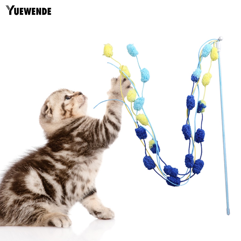 Gậy Trêu Mèo Chống Cắn Đính Bóng Lông Màu Sắc Tương Tác