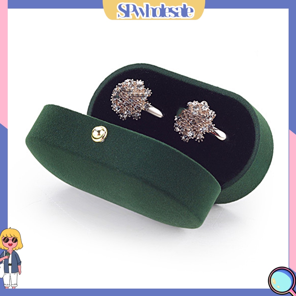 &lt;SPwholesale&gt; Hộp Đựng Nhẫn Cặp Bằng Nỉ Mềm Mại Thanh Lịch Chống Bụi Có Thể Chạm Vào Hộp Đựng Trang Sức Đính Hôn