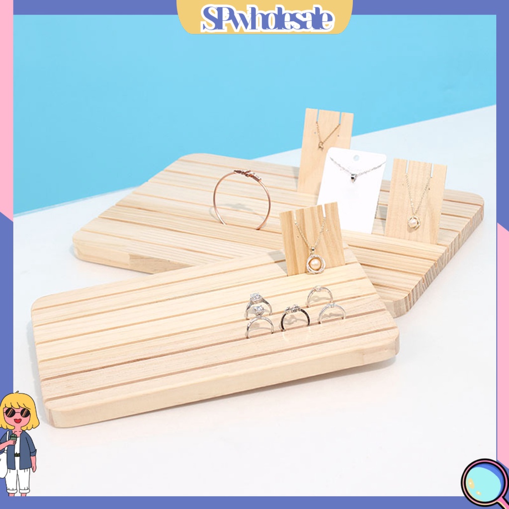 <SPwholesale> Giá Đỡ Trưng Bày Trang Sức / Thẻ Sơn Móng Tay / Trang Sức Bằng Gỗ Tự Nhiên Đơn Giản