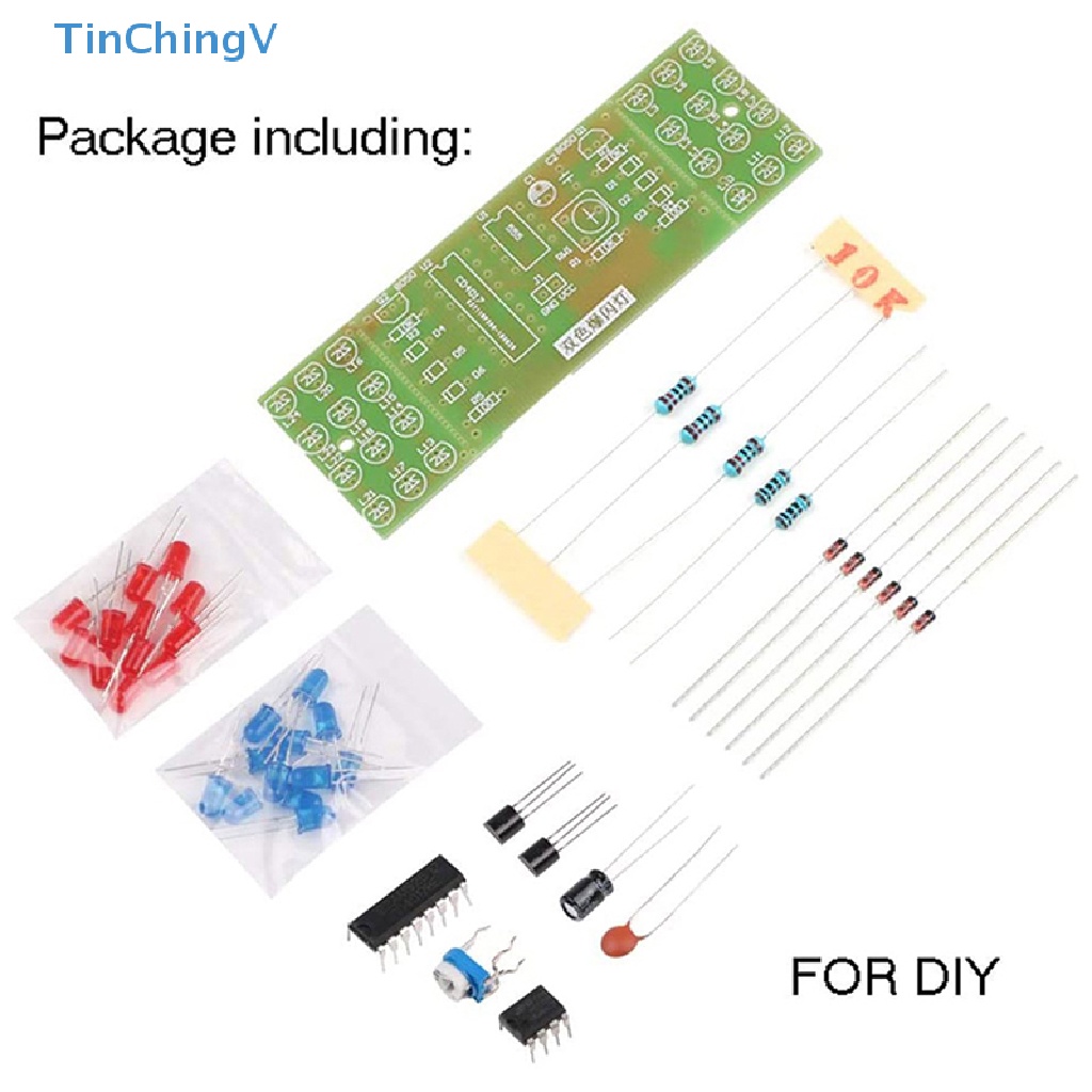 Bộ Đèn LED Điện Tử Tự Làm NE555 CD4017 IC Màu Đỏ Xanh Dương