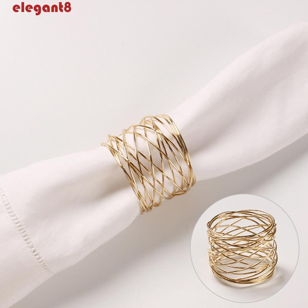 Set 1 / 6 Vòng Giữ Khăn Ăn Bằng Kim Loại Tiện Dụng