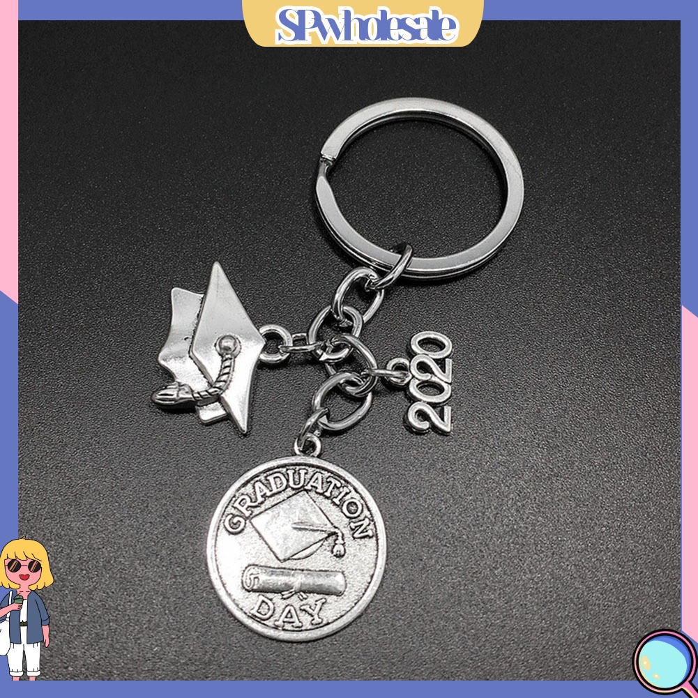 <SPwholesale> Móc Khóa Hình Nón Tốt Nghiệp 2020 Bằng Hợp Kim Có Giá Đỡ