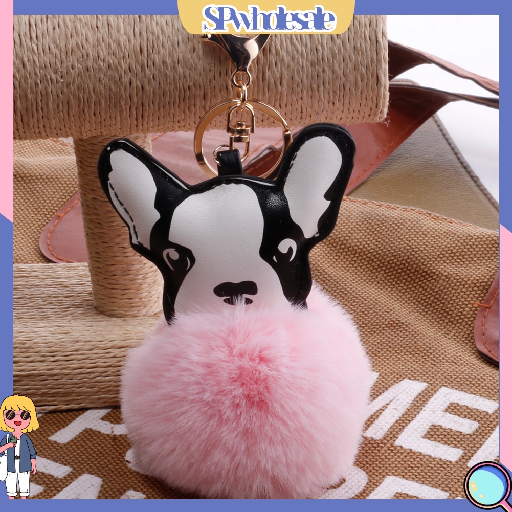 <SPwholesale> Móc Khóa Chó Bull Pháp Nhồi Bông Mềm Mại Đáng Yêu