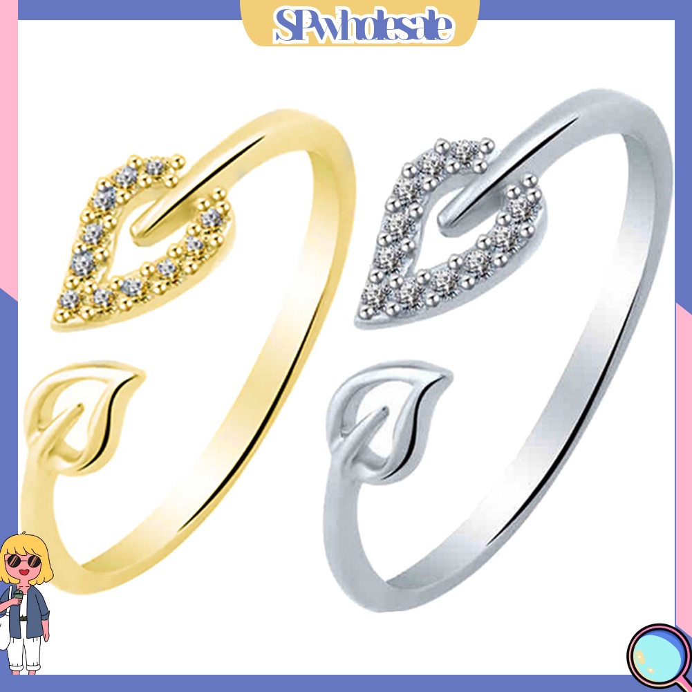 <SPwholesale> Nhẫn Hở Hình Trái Tim Đính Đá Độc Đáo