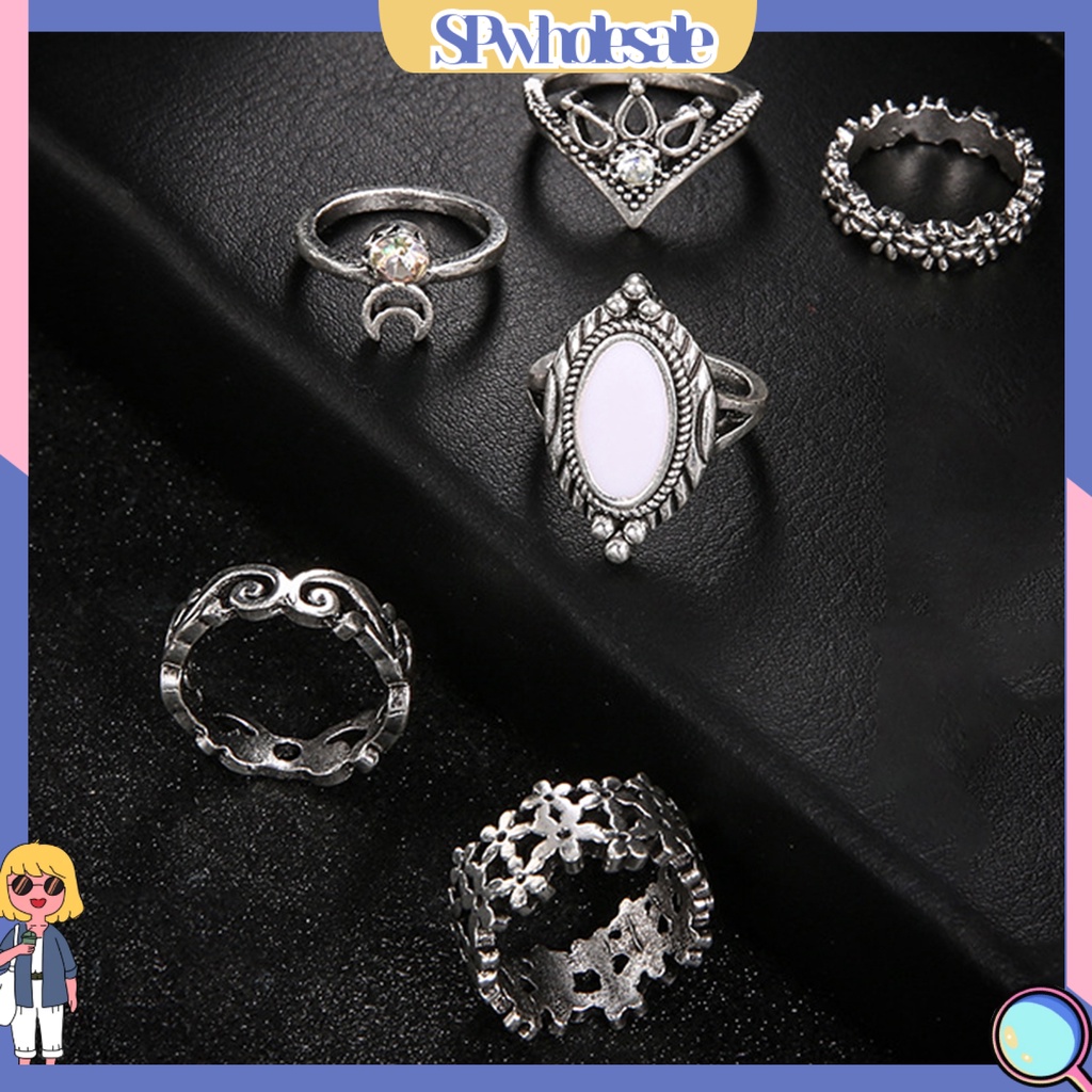 <SPwholesale> Set 10 Nhẫn Đeo Khớp Ngón Tay Phong Cách Bohemian