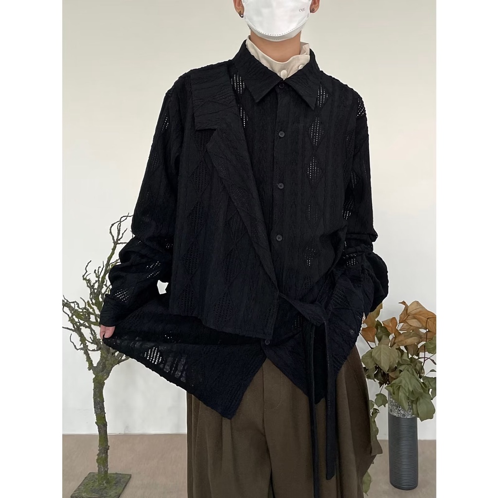 Áo Sơ Mi Tay Dài Dáng Rộng Màu Sắc Đơn Giản Thời Trang Cao Cấp Cho Nam