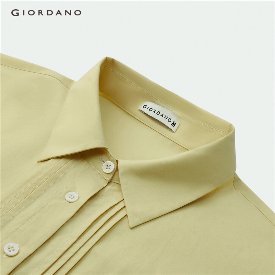 GIORDANO WOMEN Hollow out long sleeve cotton shirt 18343202