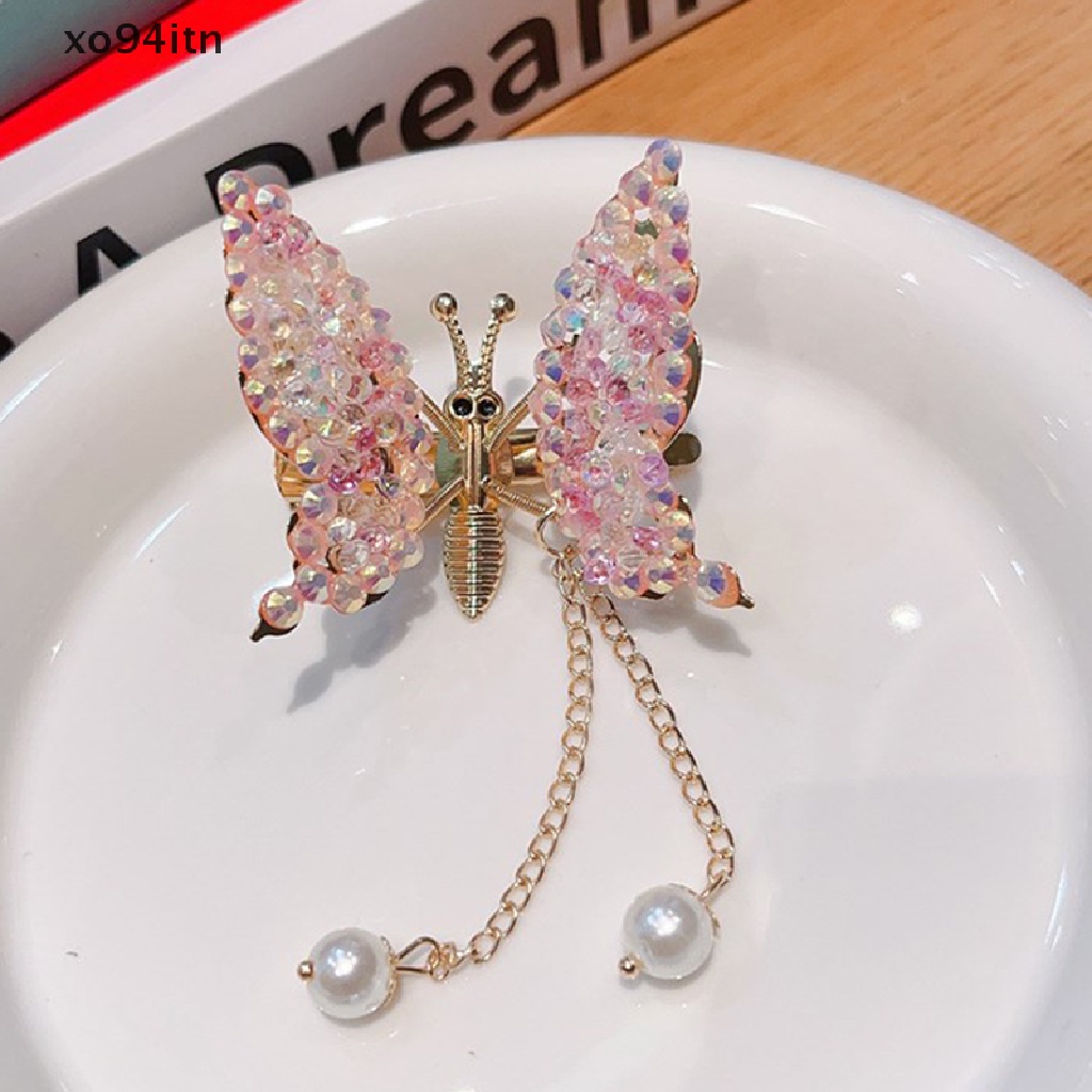 Kẹp Tóc Tua Rua Hình Bướm Đính Đá Cho Bé Gái