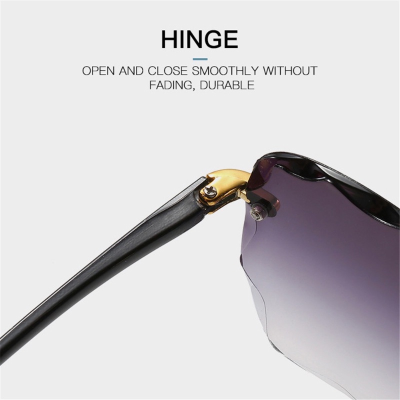 Kính Mát Tròng Vuông Lớn Không Viền Chống Tia UV400 Thời Trang Cho Nữ